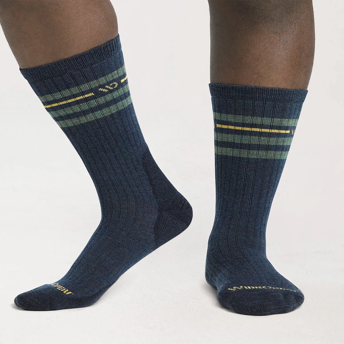 Men's Vintage Stripe Cushioned Crew Socks 9002 - Image 3