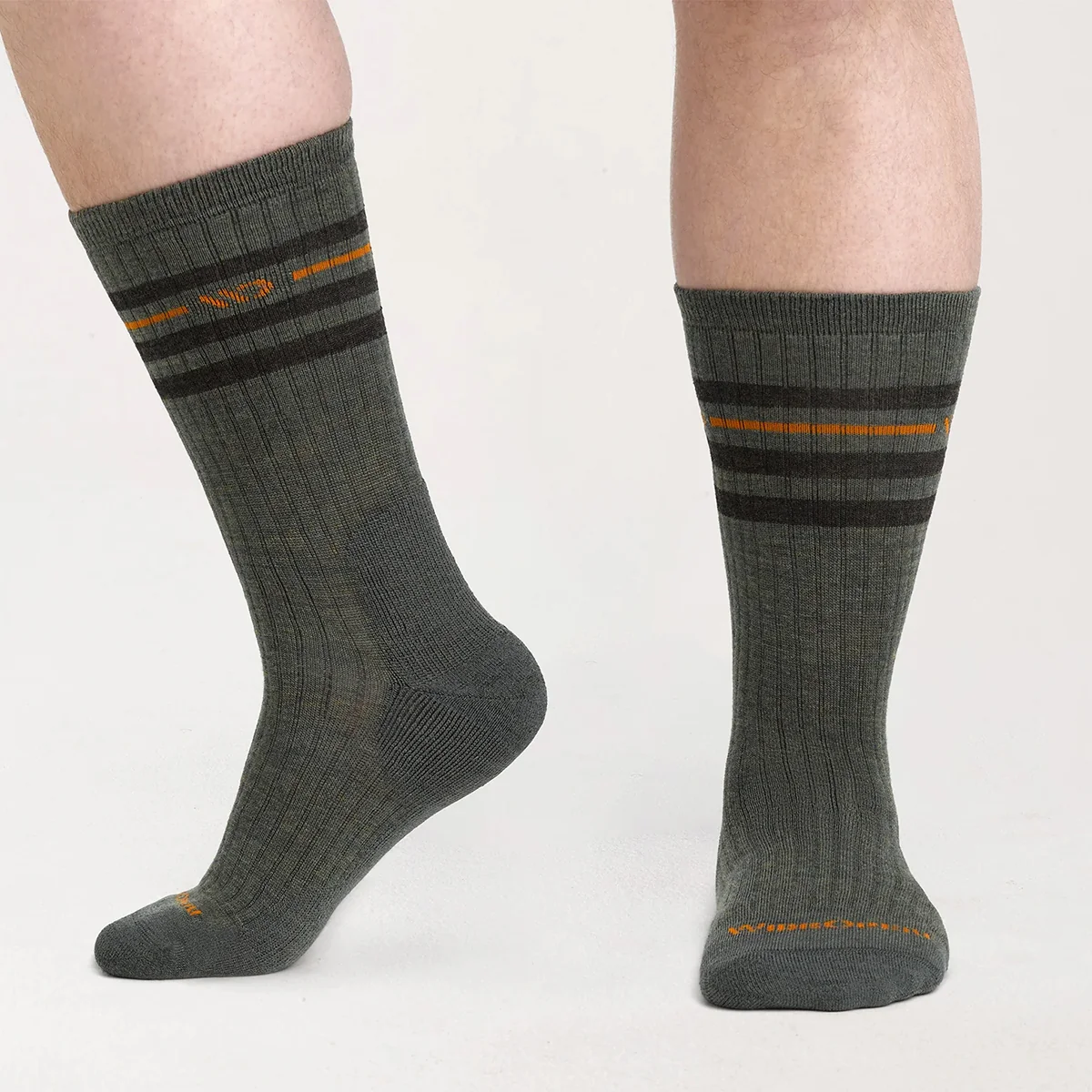Men's Vintage Stripe Cushioned Crew Socks 9002 - Image 4