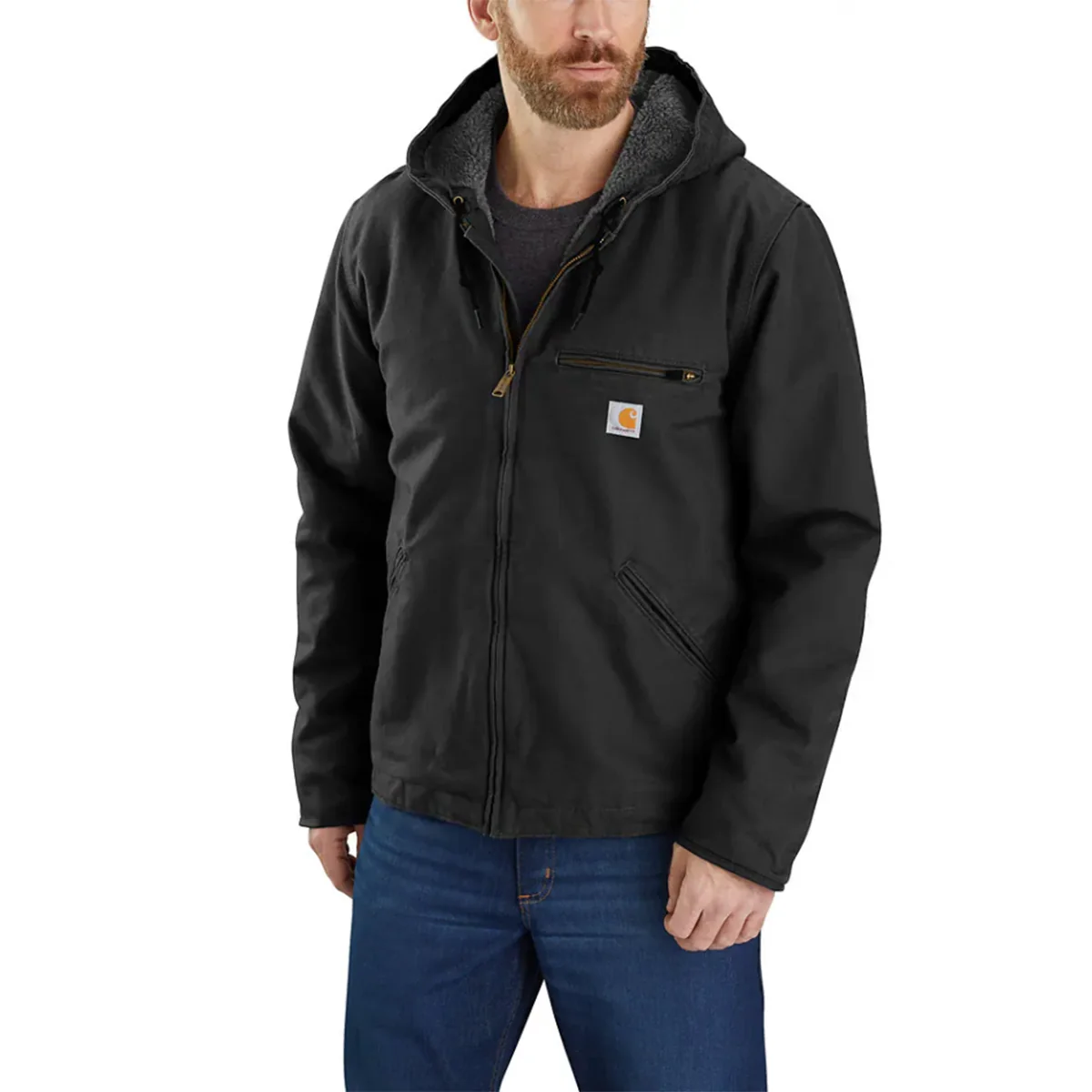 Men's Washed Duck Canvas Sherpa Lined Jacket 104392 - Image 4