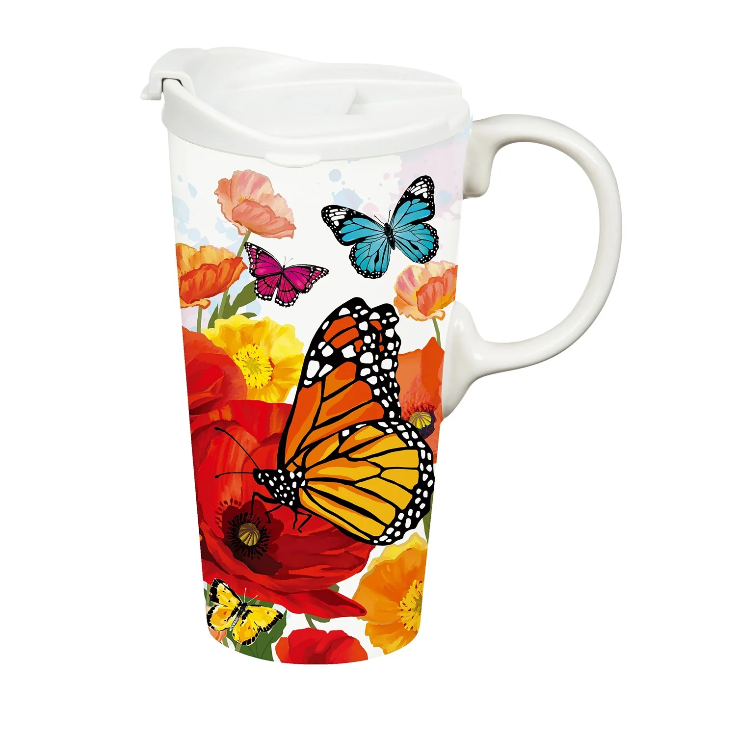 Monarch Butterfly & Friends 17 oz Ceramic Travel Cup 3CTC10056
