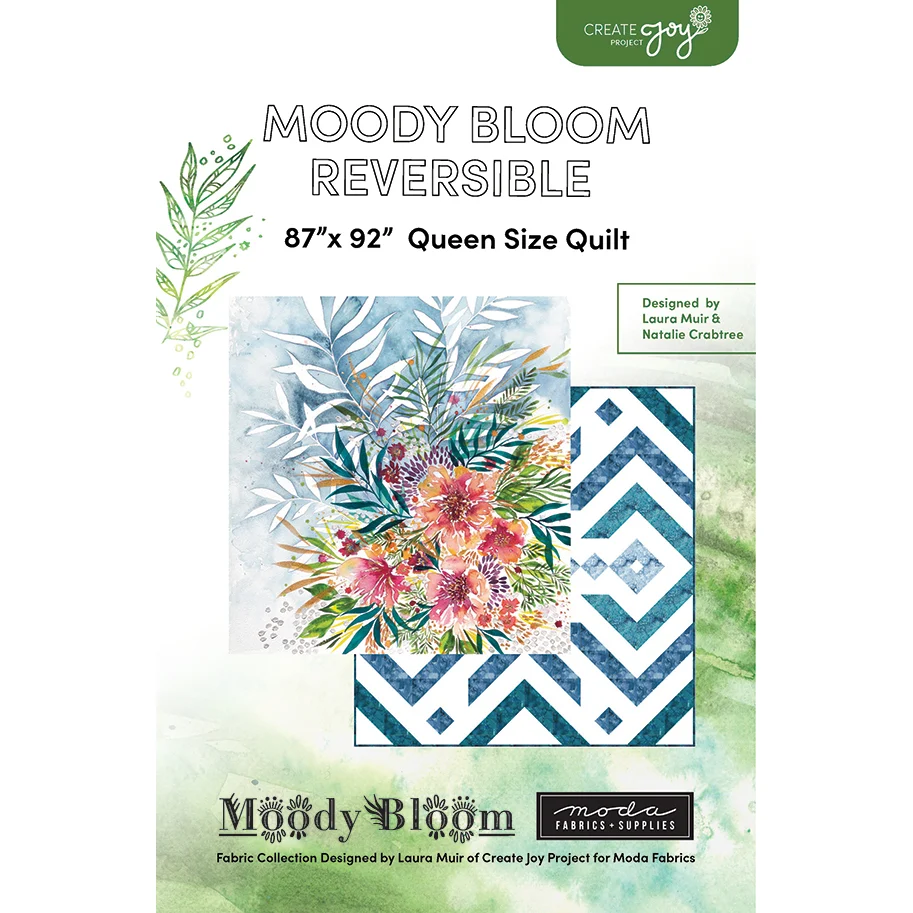 Moody Blooms Reversible Queen Size Quilt Pattern CJP2004