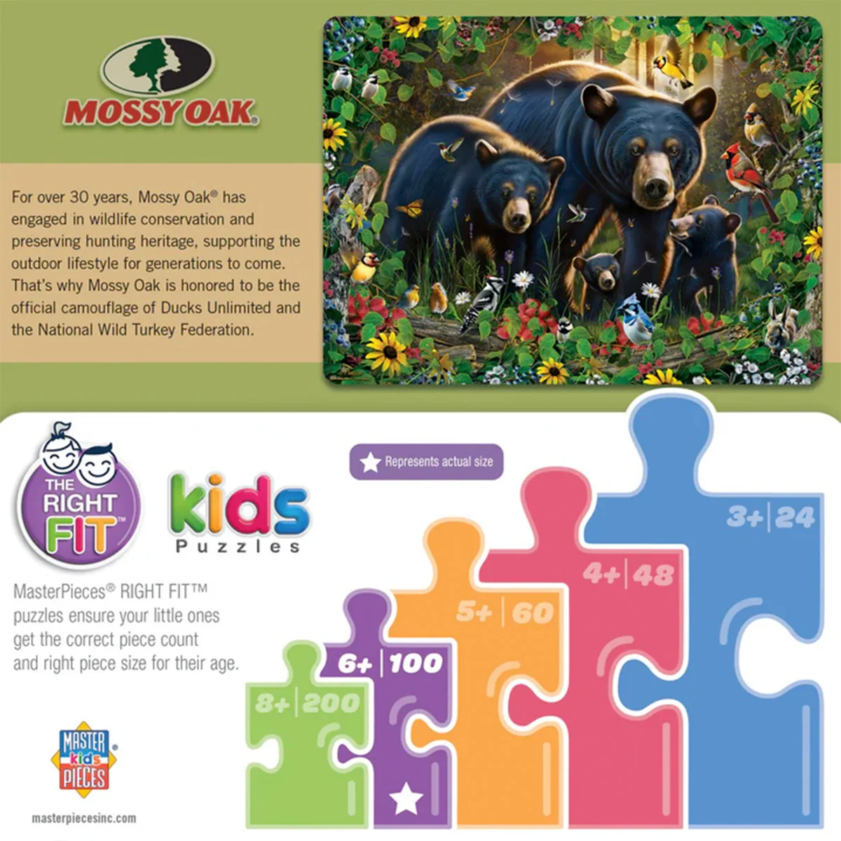 Mossy Oak Black Bears 100-PC Puzzle 12429 - Image 2