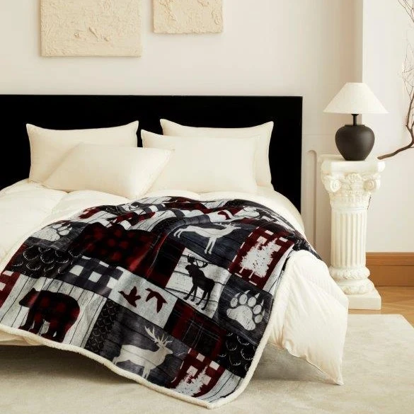 Mountain Trails Sherpa Throw DTR24149