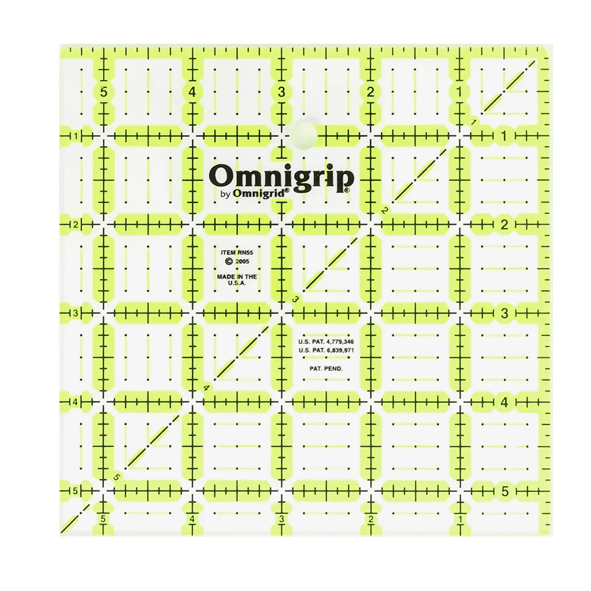 Non-Slip 5.5 in. Square Quilt Ruler, Neon RN-5