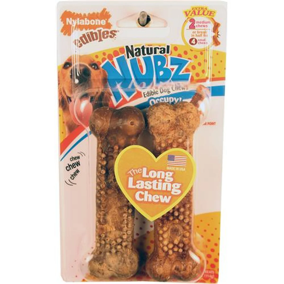 Nubz Chicken Dog Chew Treats Large - 30+ lbs. (2 Count)