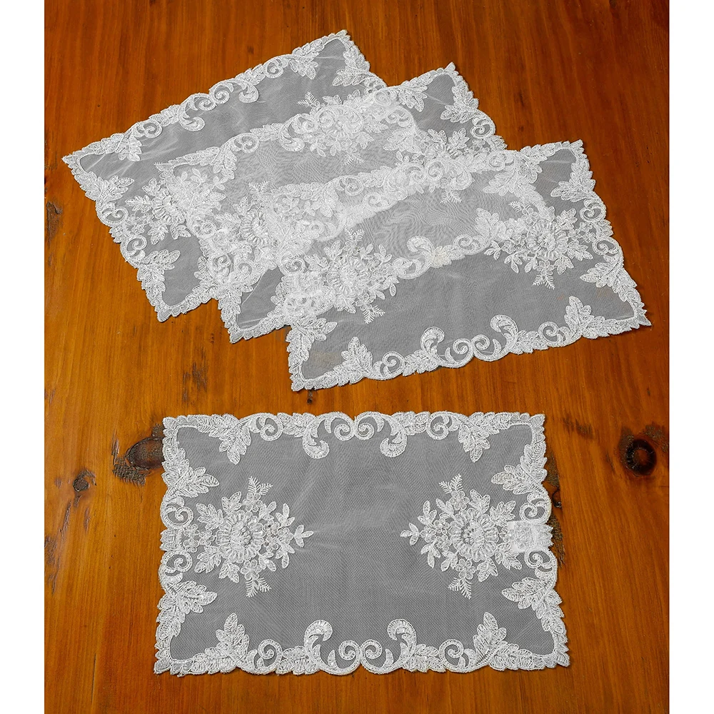Orchid Embroidered Lace Doilies - Image 3