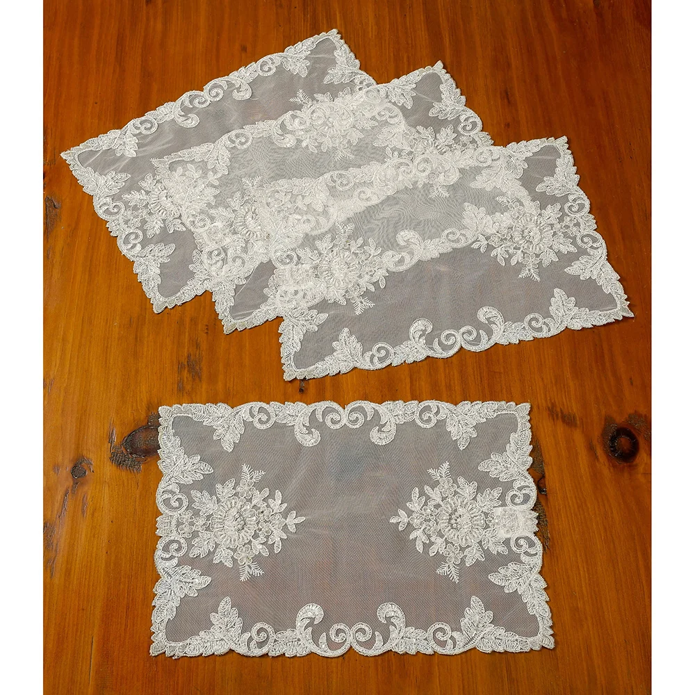 Orchid Embroidered Lace Doilies - Image 4