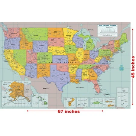 Oversized USA Laminated Wall Map 336156