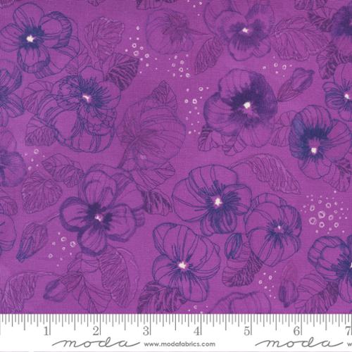 Pansys Posies Collection Watercolor Pansies Cotton Fabric 48721