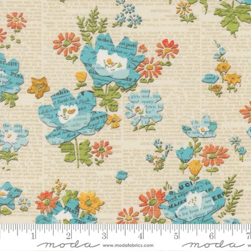 Paper Hamlet Collection Floral Newspaper Cotton Fabric 39561