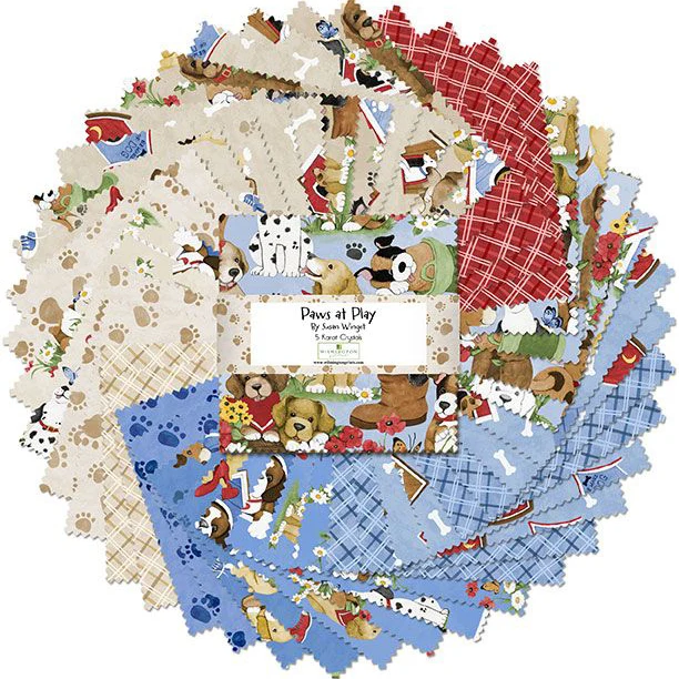 Paws at Play Collection 5 Karat Cotton Fabric Crystals 508-891-508