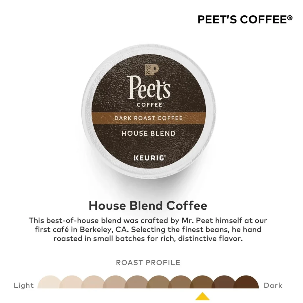 Peet's Dark Roast House Blend Coffee Keurig Pods 5000330265 - Image 4