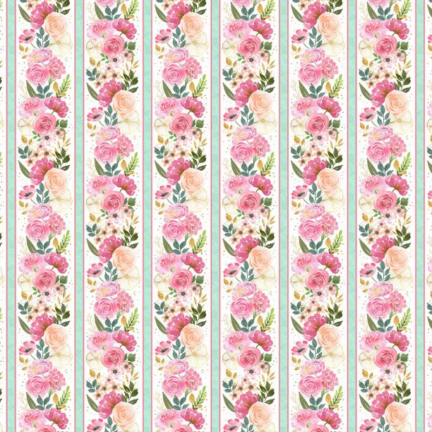 Peony Blossoms Collection Repeating Stripes Cotton Fabric 34711-137