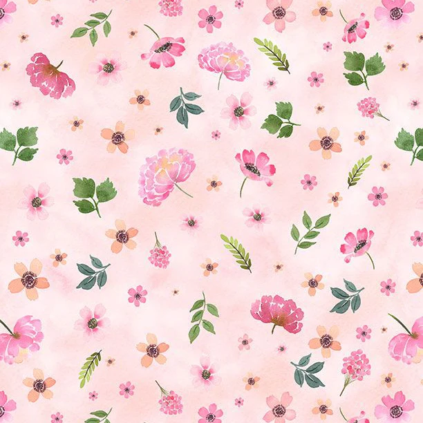 Peony Blossoms Collection Tossed Flowers Cotton Fabric 34715