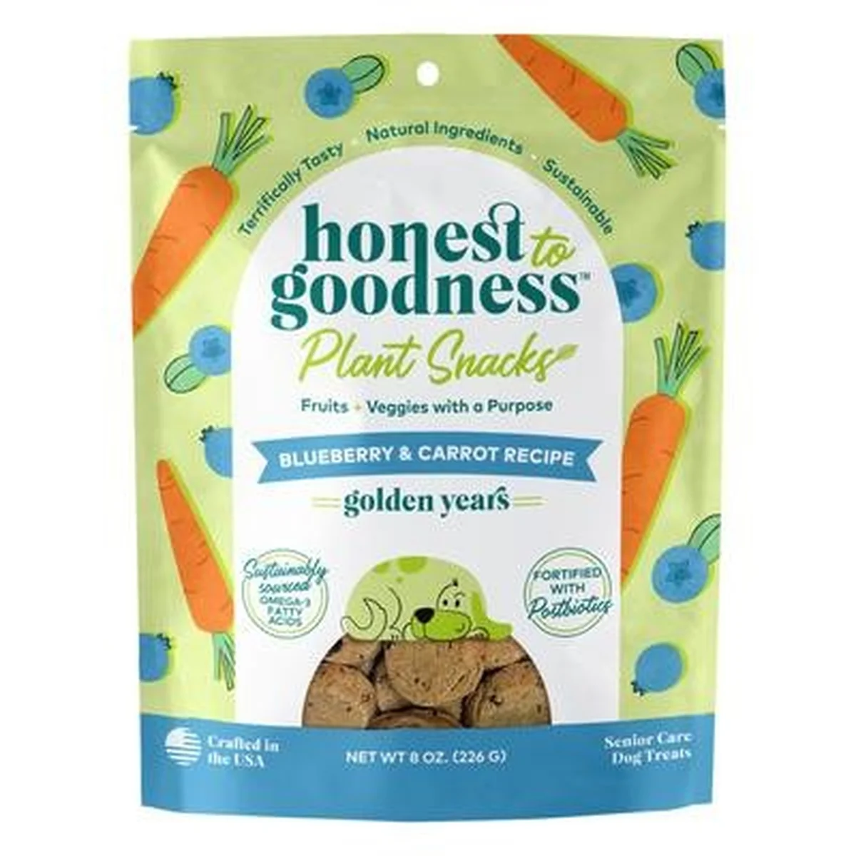 Plant Snacks Blueberry & Carrot Golden Years Crunchy Dog Treats 8 oz
