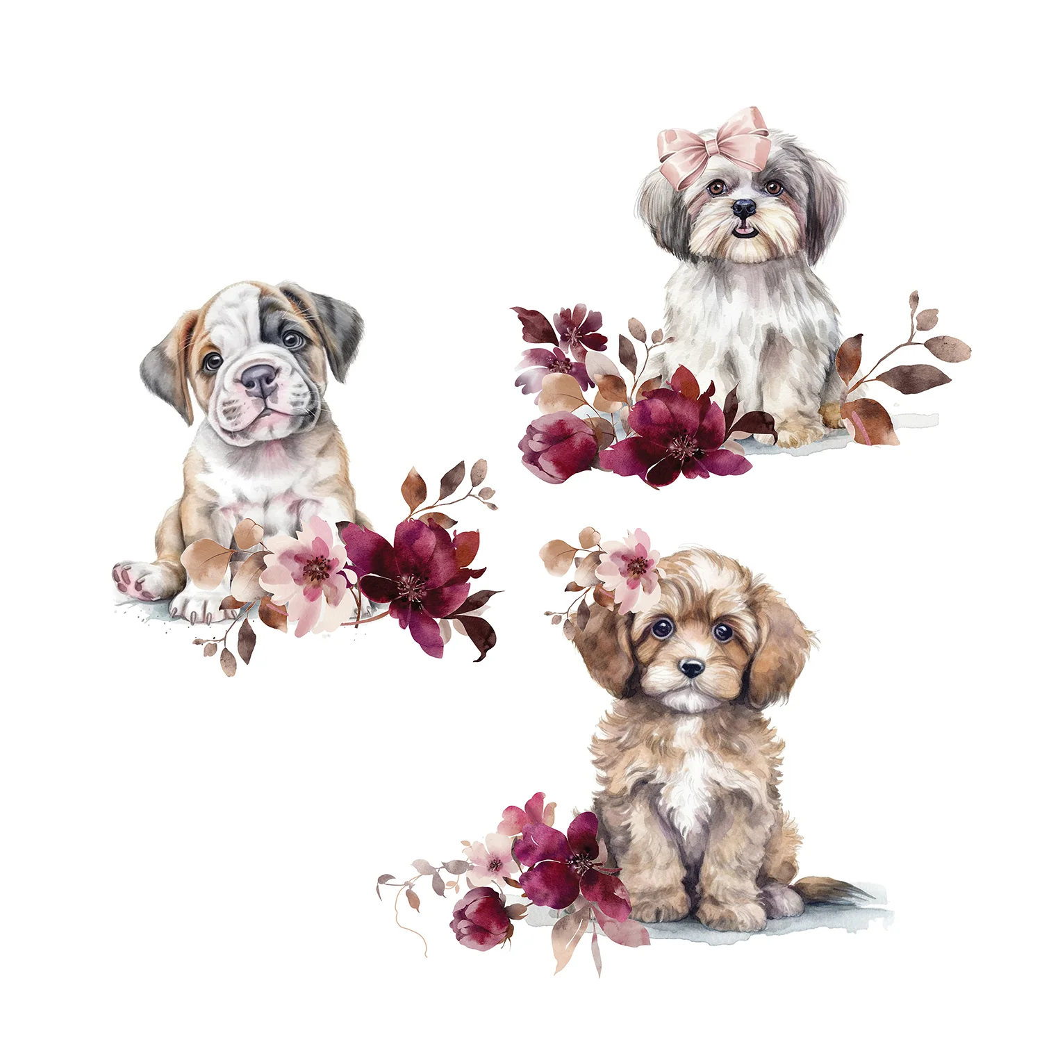 Printed Puppy Handkerchiefs Set of 3 CH1512 - Image 2