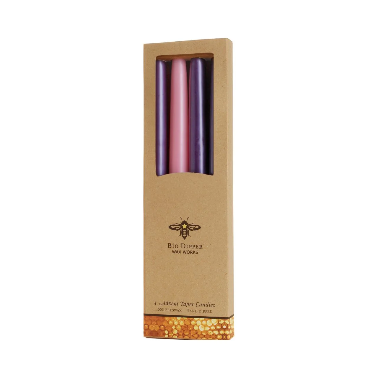 Pure Beeswax Advent Taper Candle Set