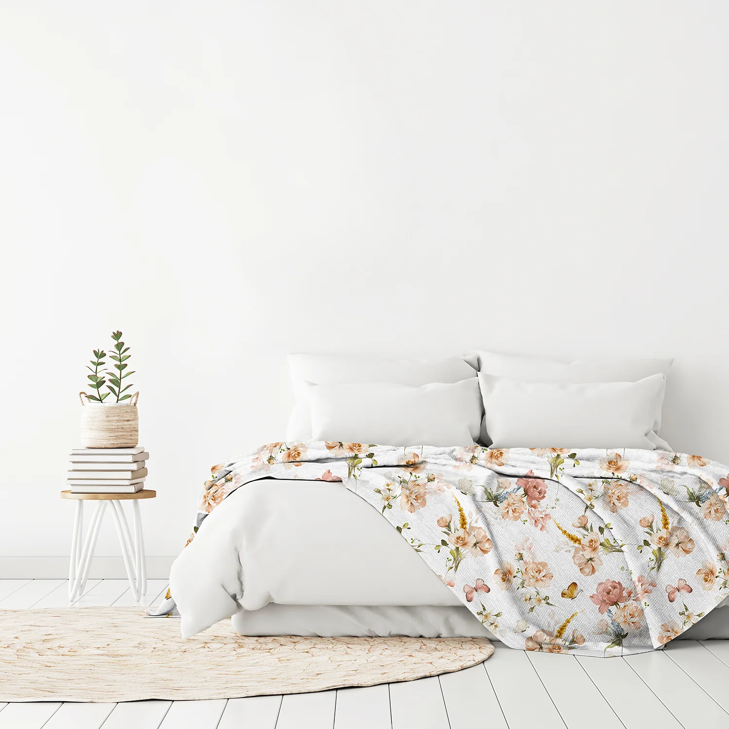 Queen-sized Fleece Floral Printed Blanket CC60 - Image 3