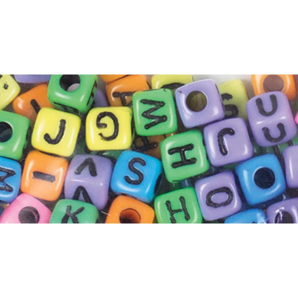 Rainbow Alphabet Square Plastic Beads CCALPHA 34100 - Image 2