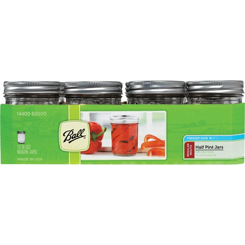 Regular Mouth Half Pint Jars 60000 Case of 12
