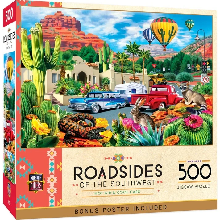 Roadsides of the Southwest - Hot Air & Cool Cars 500 Piece Jigsaw Puzzle 32569