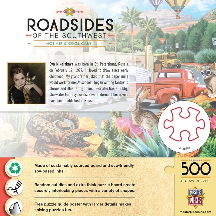 Roadsides of the Southwest - Hot Air & Cool Cars 500 Piece Jigsaw Puzzle 32569 - Image 2