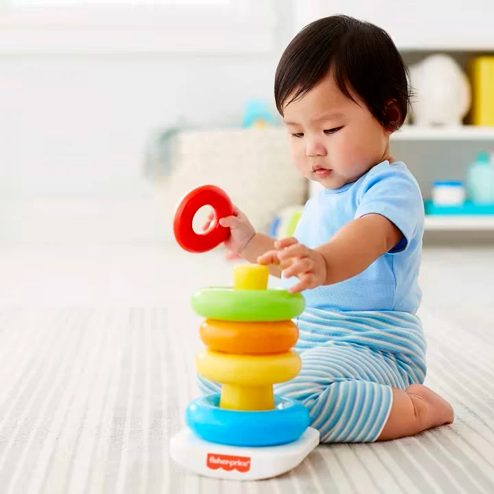 Rock-A-Stack Ring Stacking Toy With Roly-Poly Base For Infants GKW58 - Image 3