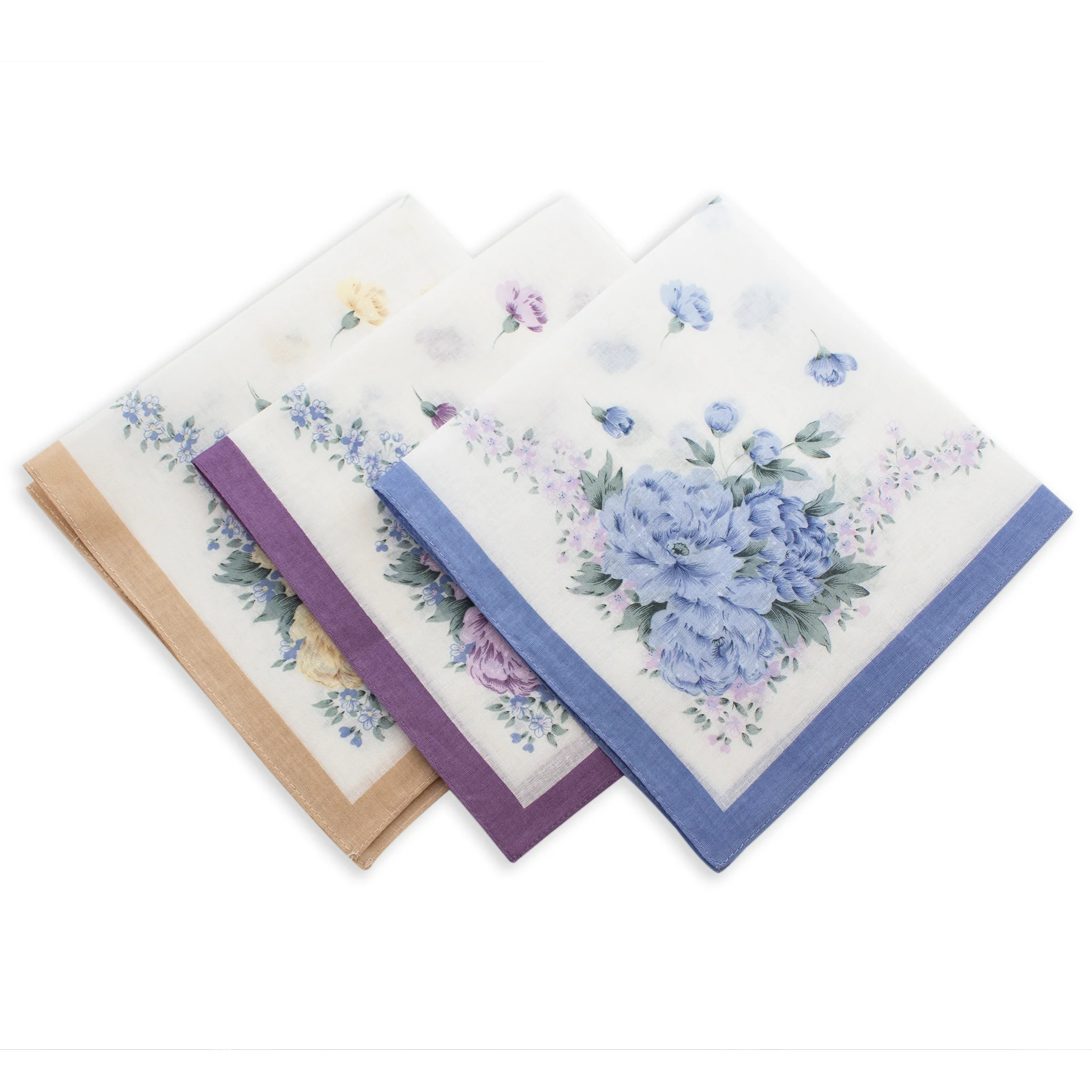 Rose Pattern Handkerchief- Straight Edge- Assorted Colors - Image 2