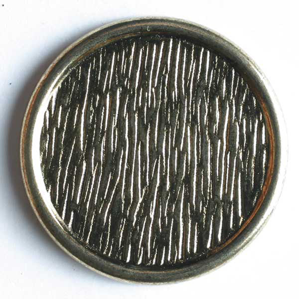 Round Antique Gold Button with Ridged Edge 1885
