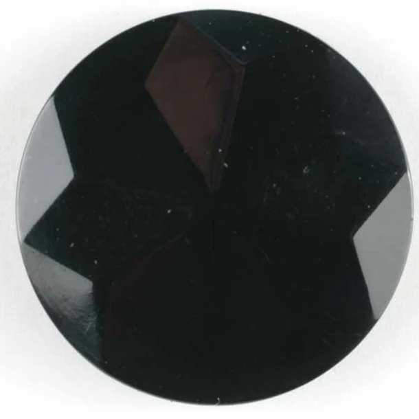 Round Black Gem Shaped Shank Button