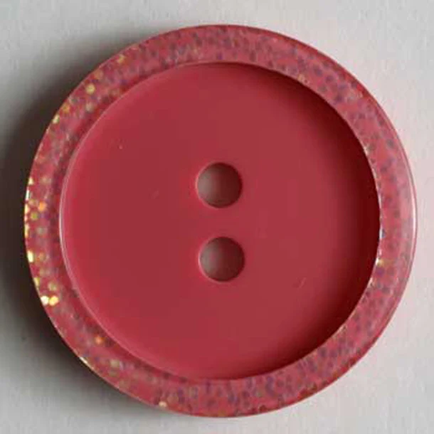 Round Pink Sparkle Edge Button 582