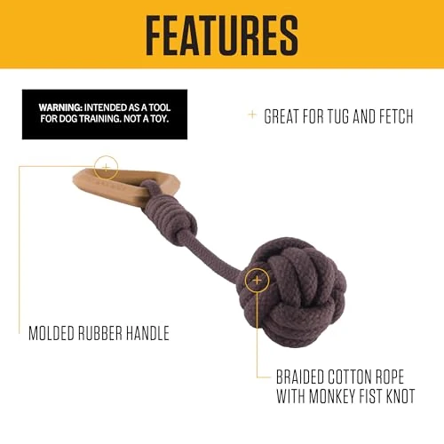 Rubber Handle Monkey Fist Dog Pull - Image 3