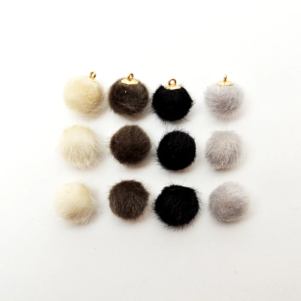 Sew On Pom Poms Faux Fur Balls 12 count - Image 2