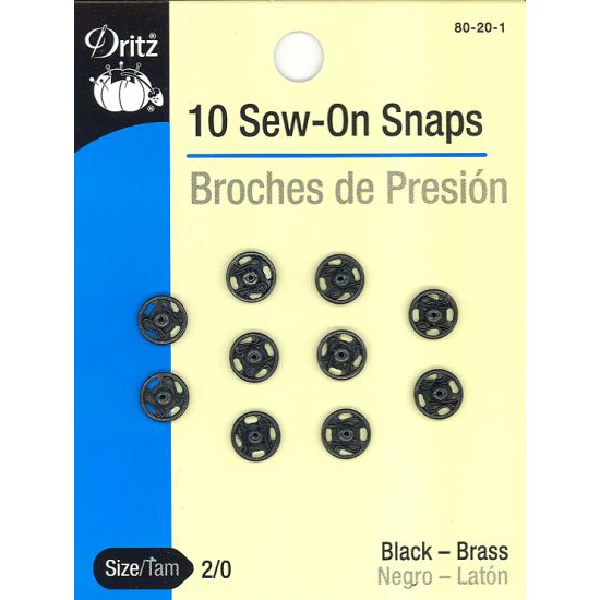 Sew On Snaps Black 80-20-1