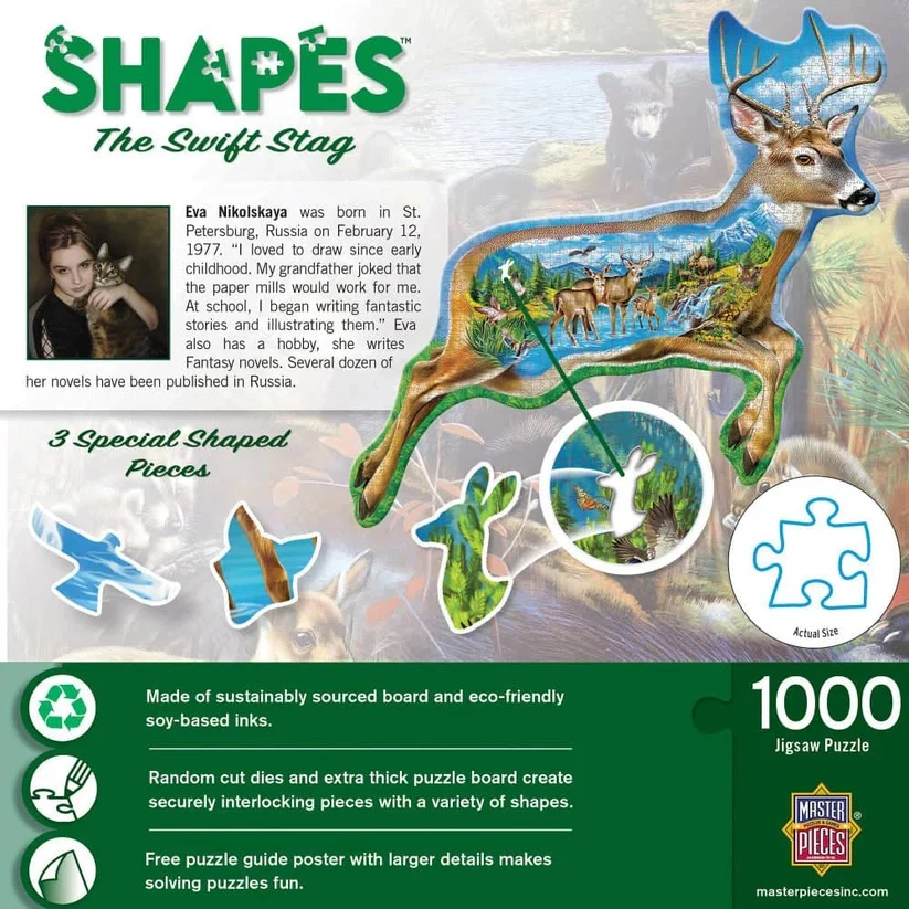 Shapes - The Swift Stag 1000 Piece Shaped Jigsaw Puzzle 72657 - Image 2
