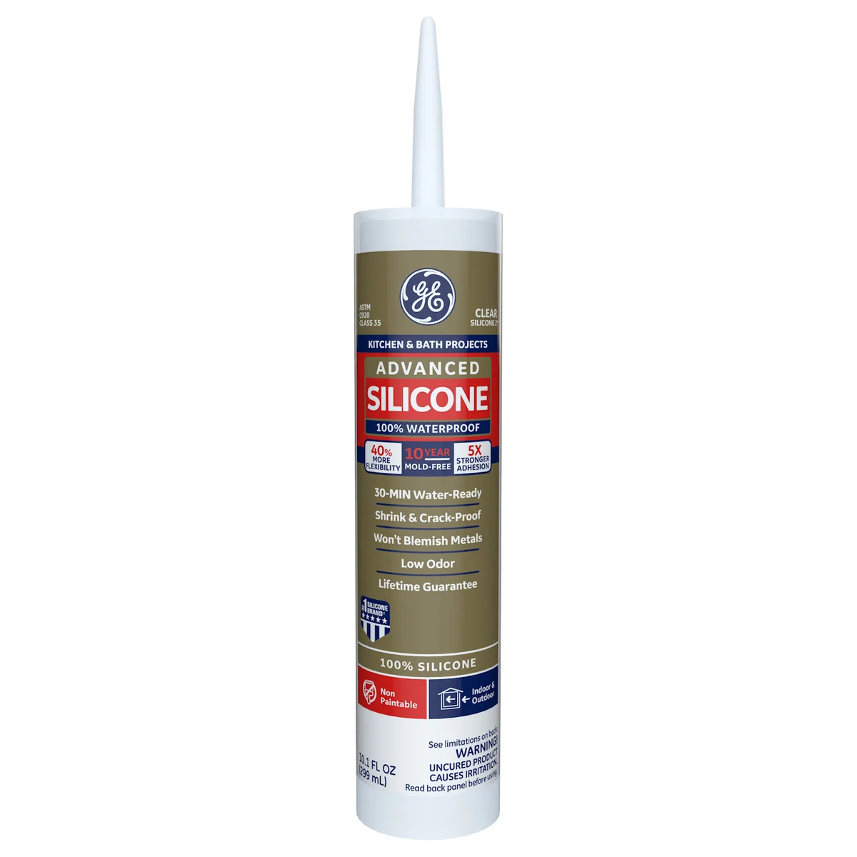 10.1 oz Clear Advanced Silicone 2 Kitchen And Bath Caulk