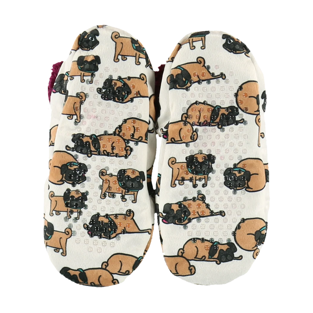 Snug as a Pug Fuzzy Feet Slippers FF383 - Image 2