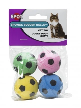 Sponge Soccer Ball Toys for Cats 2302 4-pack - Image 2