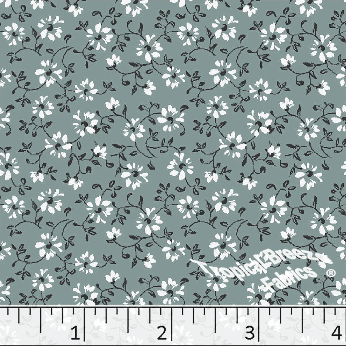 Standard Weave Floral Print Poly Cotton Fabric 6310 - Image 3