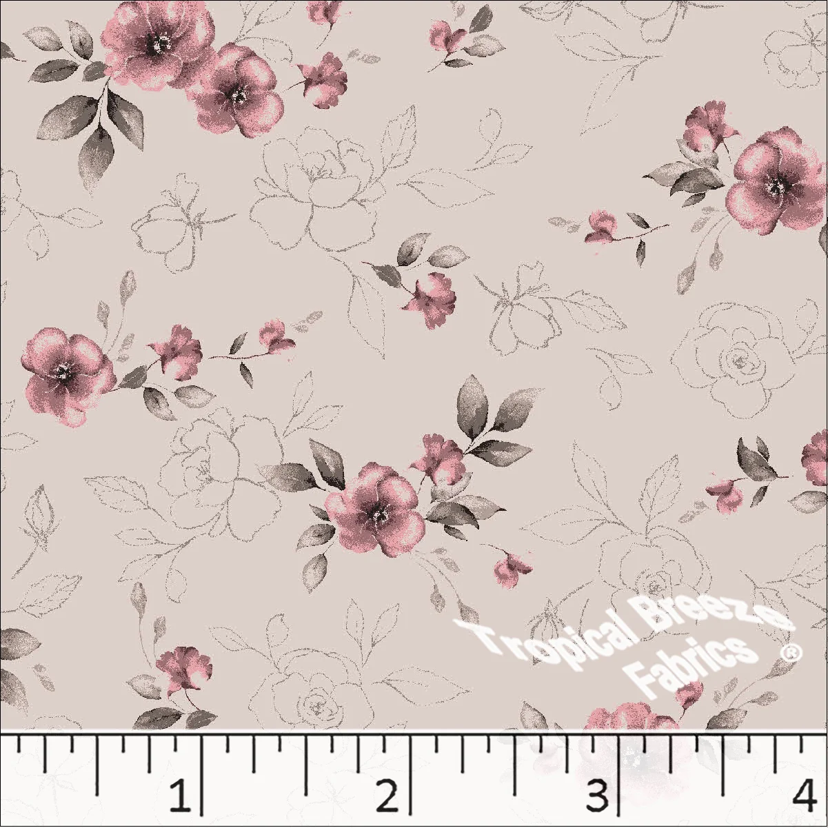 Standard Weave Floral Print Poly Cotton Fabric 6313 - Image 5