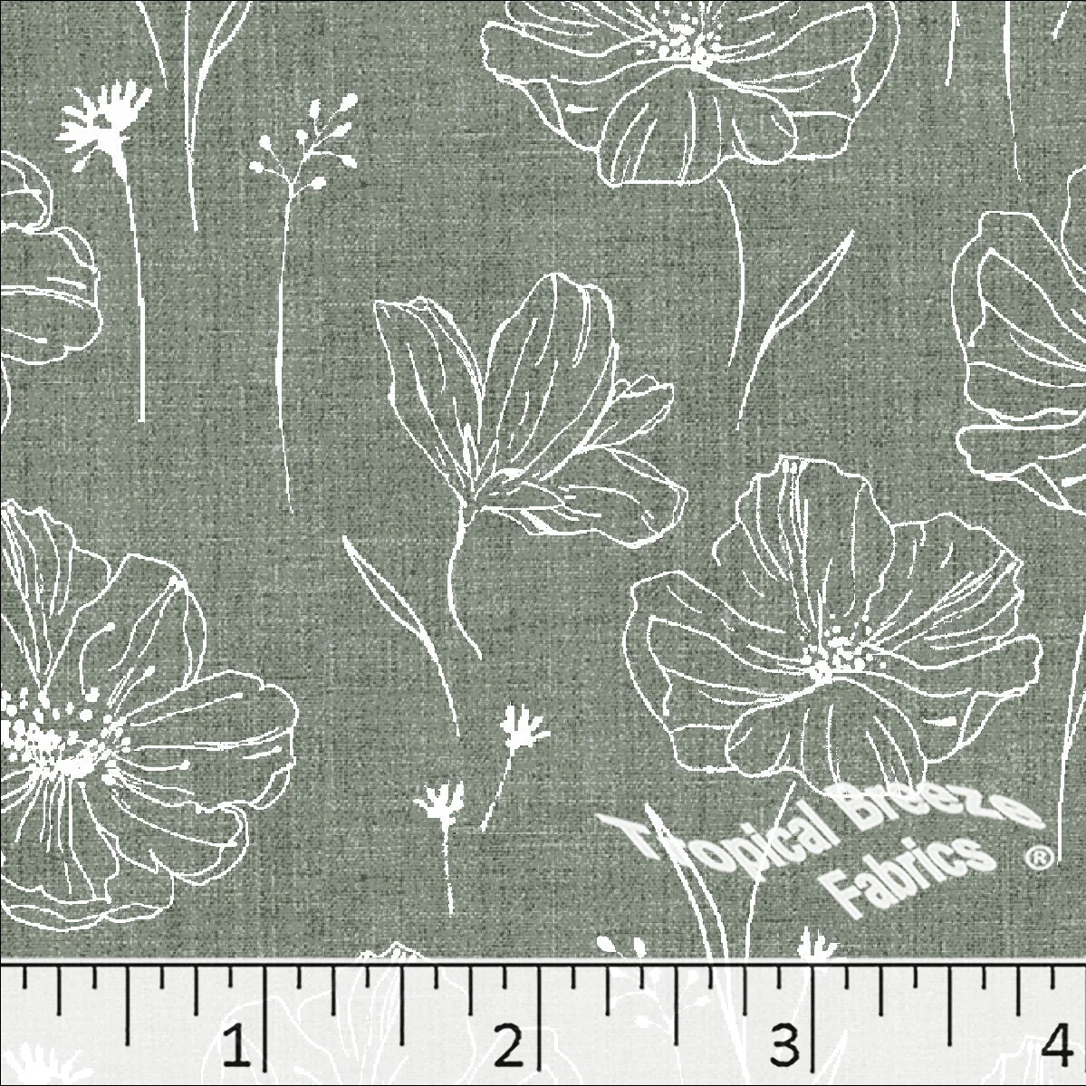 Standard Weave Large Floral Poly Cotton Dress Fabric 6230 - Image 3
