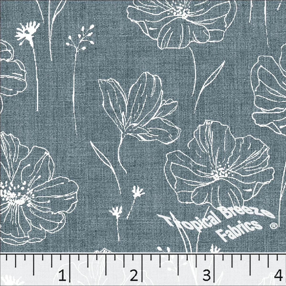 Standard Weave Large Floral Poly Cotton Dress Fabric 6230 - Image 4