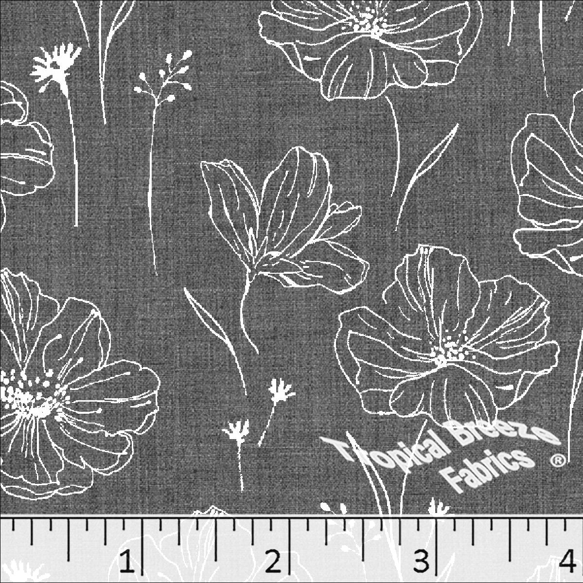 Standard Weave Large Floral Poly Cotton Dress Fabric 6230 - Image 5