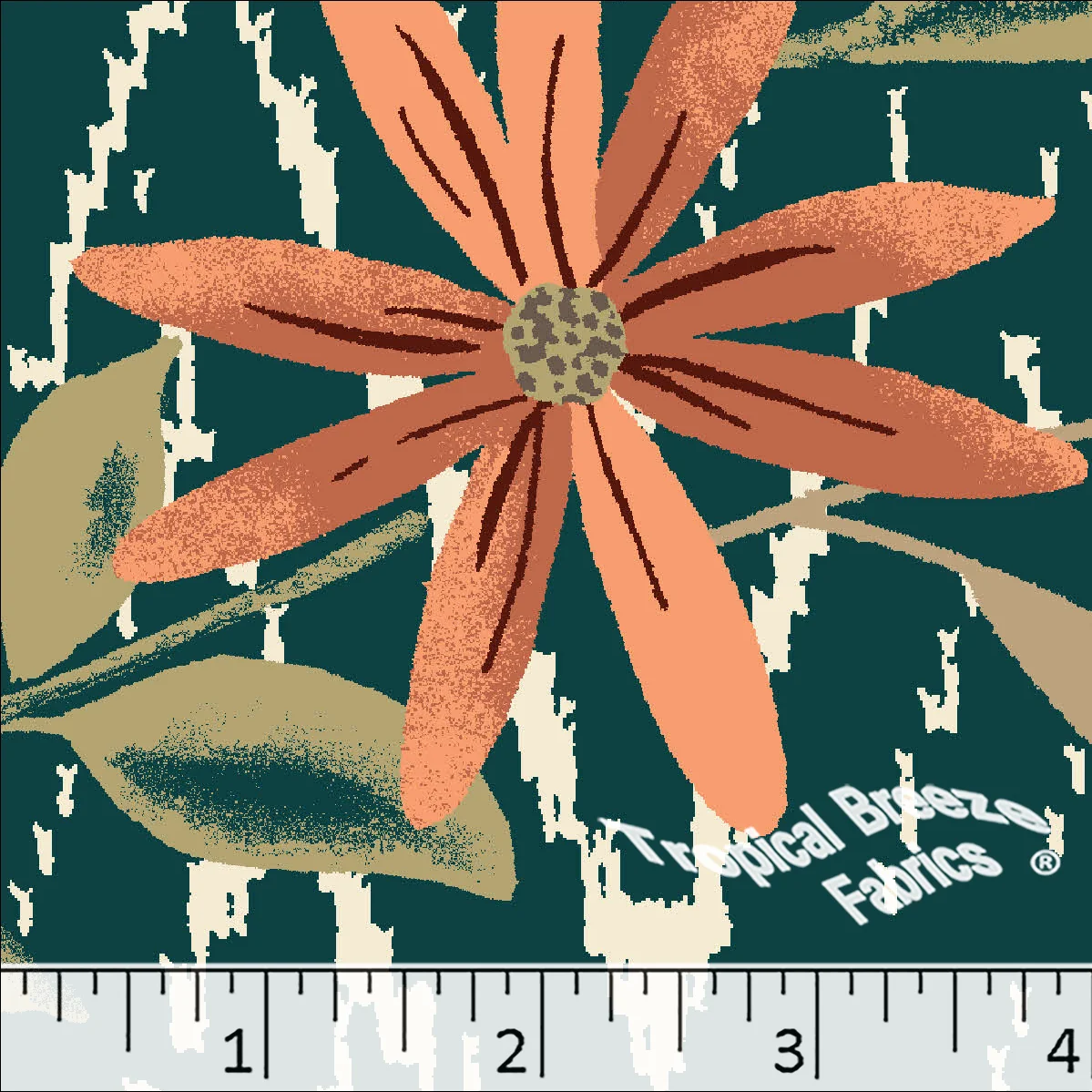 Standard Weave Large Floral Poly Cotton Fabric 6203 - Image 3