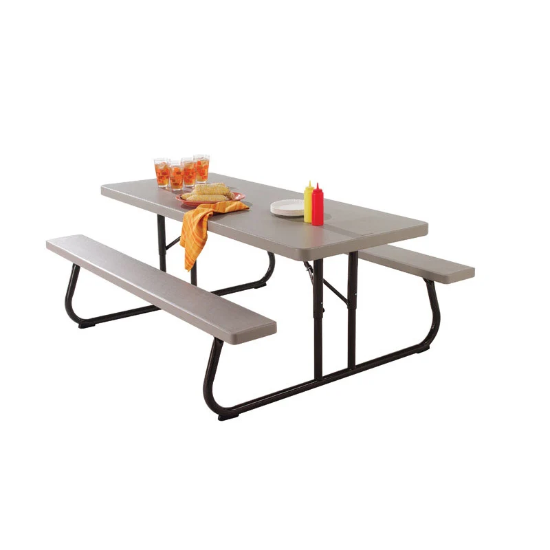 Steel White Folding Picnic Table 2119 - Image 2