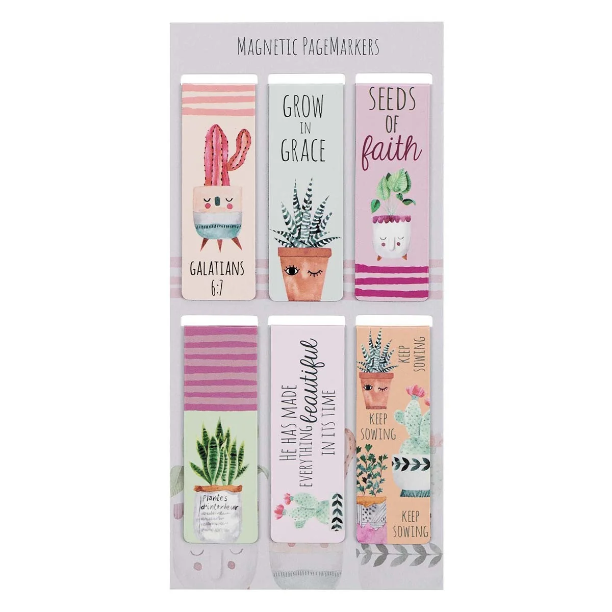 Succulent Garden Magnetic Bookmarks Set MGB070