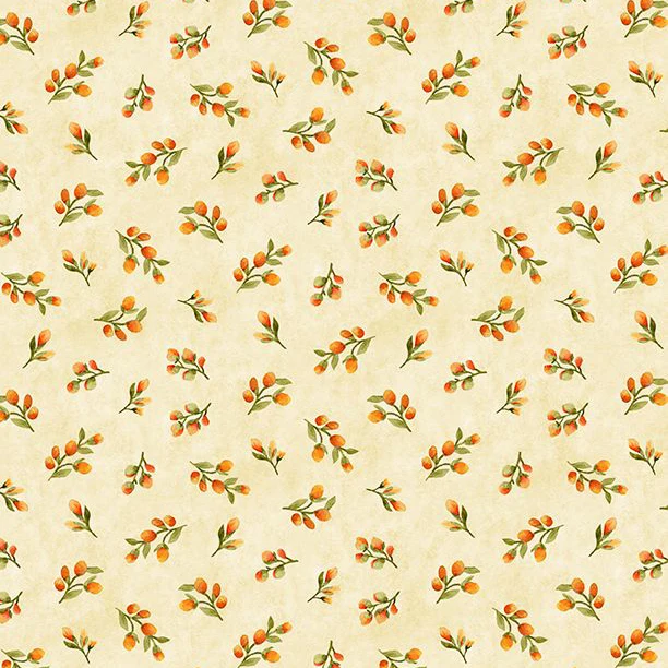 Sunflower Splendor Collection Floral Bud Toss Cotton Fabric 83331