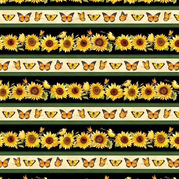 Sunflower Splendor Collection Repeating Stripes Cotton Fabric 83325-957