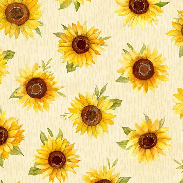 Sunflower Splendor Collection Sunflower Toss Cotton Fabric 83328