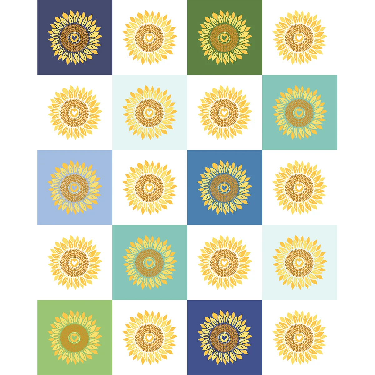 Sunflowers in My Heart Collection Cotton Fabric Panel 27326 11